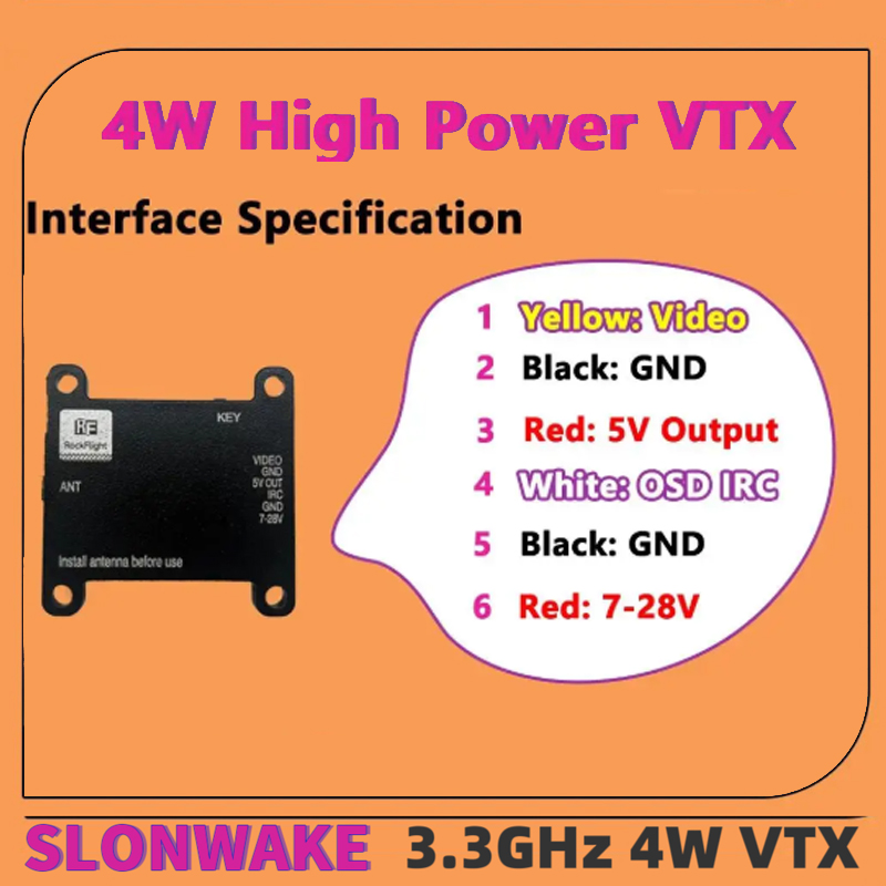 SLONWAKE FPV 3.3G 16CH 4000mW  - đánh giá và giá Drone Antenna
