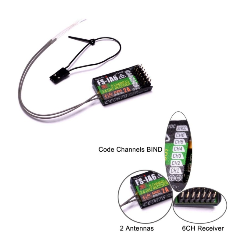 Flysky FS-IA6 Receiver 6CH Dua - đánh giá và giá Drone Antenna