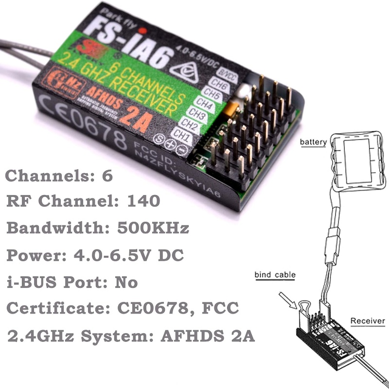 Flysky FS-IA6 Receiver 6CH Dua - đánh giá và giá Drone Antenna