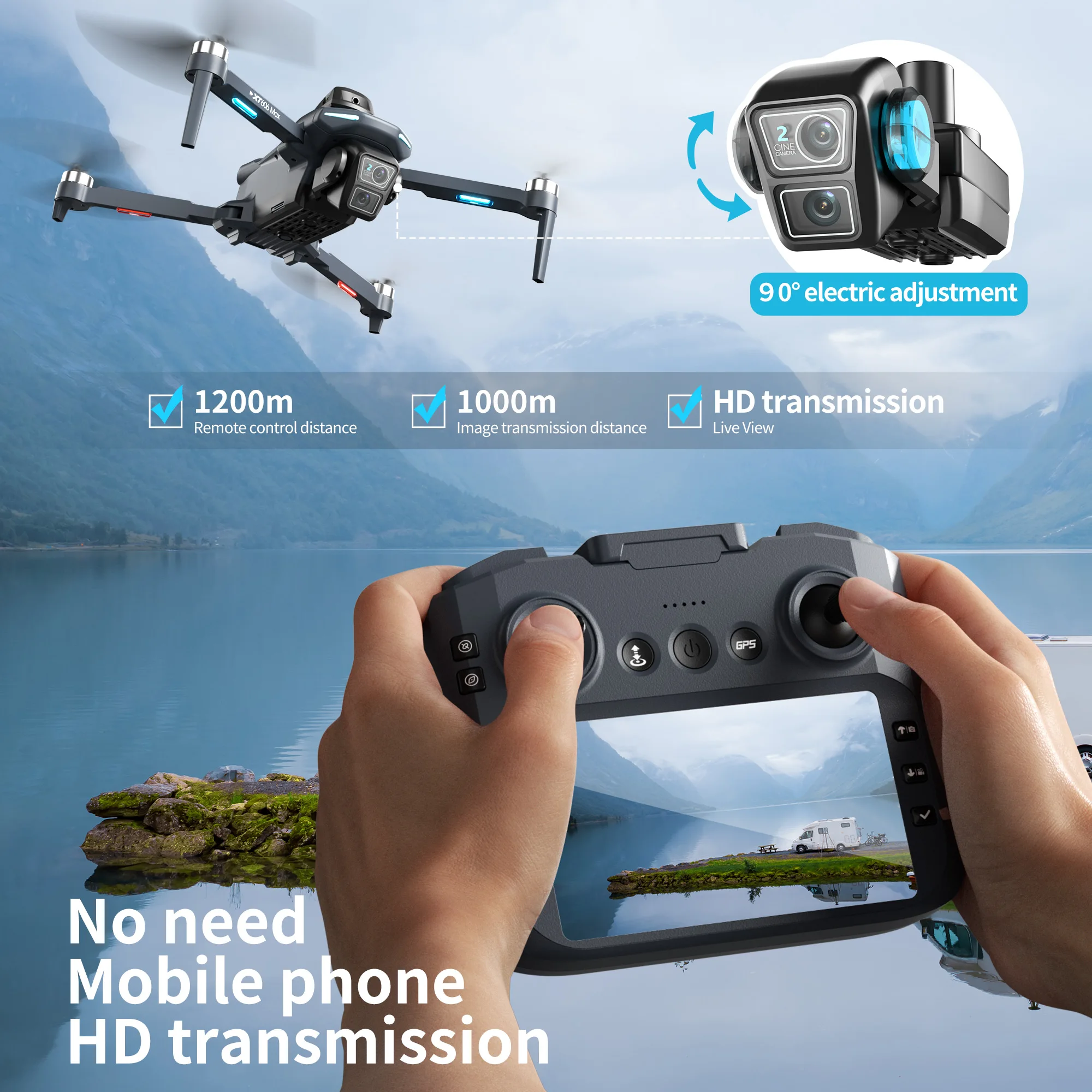 Lenovo XT606 Drone Professiona - đánh giá và giá Drone Gps Mount