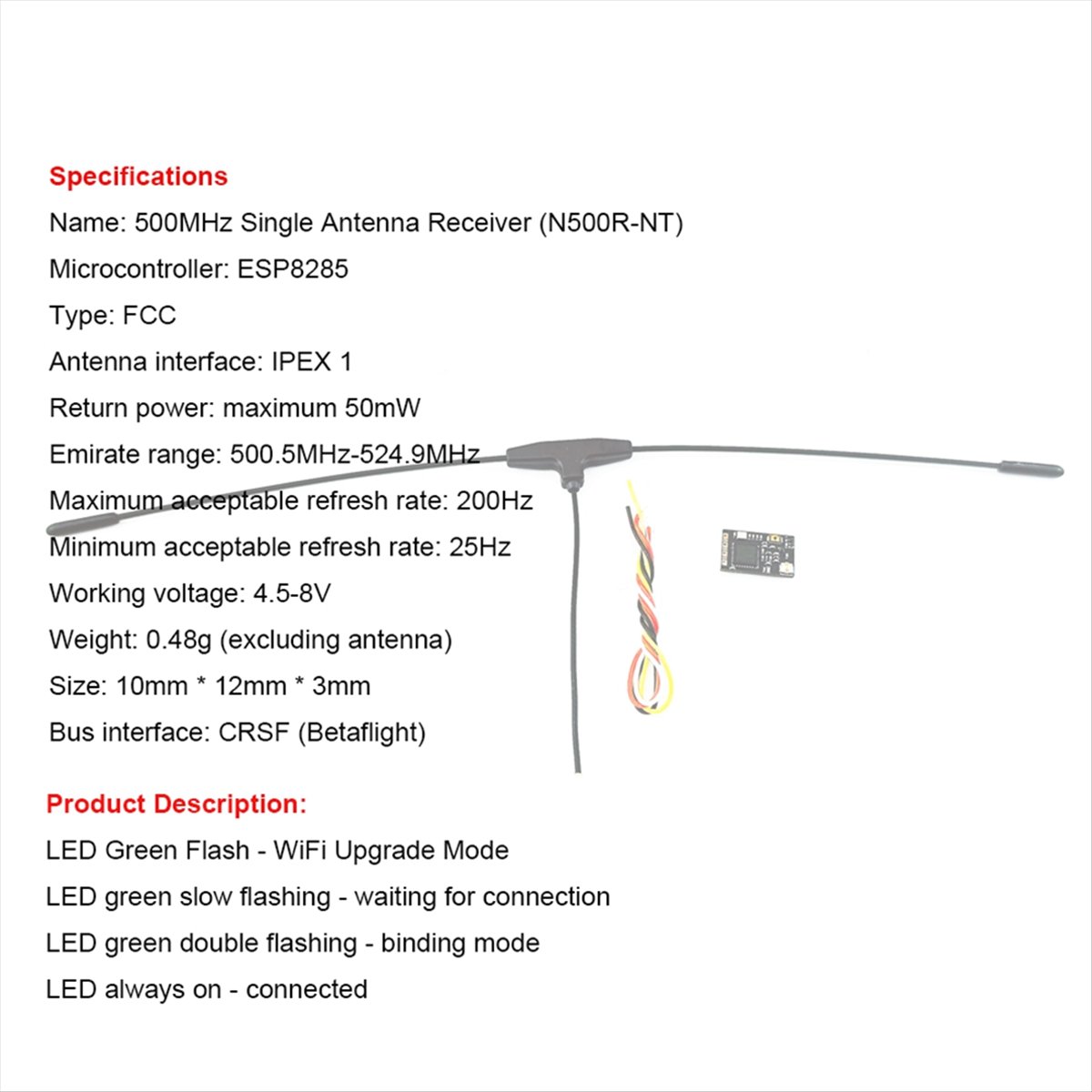500MHz Receiver 500.5MHz-524.9 - đánh giá và giá Drone Antenna
